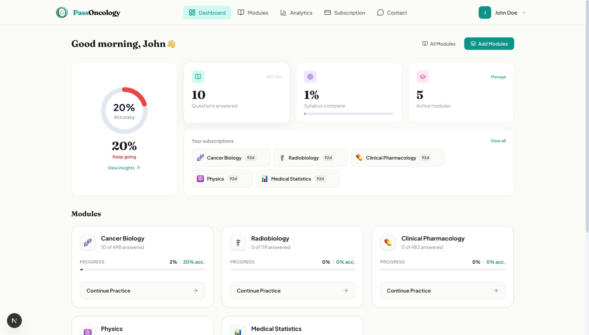 PassOncology Dashboard